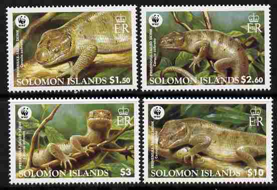 Solomon Islands 2005 WWF - Prehensile-Tailed Skink perf set of 4 unmounted mint SG 1162-65, stamps on , stamps on  stamps on , stamps on  stamps on  wwf , stamps on  stamps on lizards, stamps on  stamps on reptiles