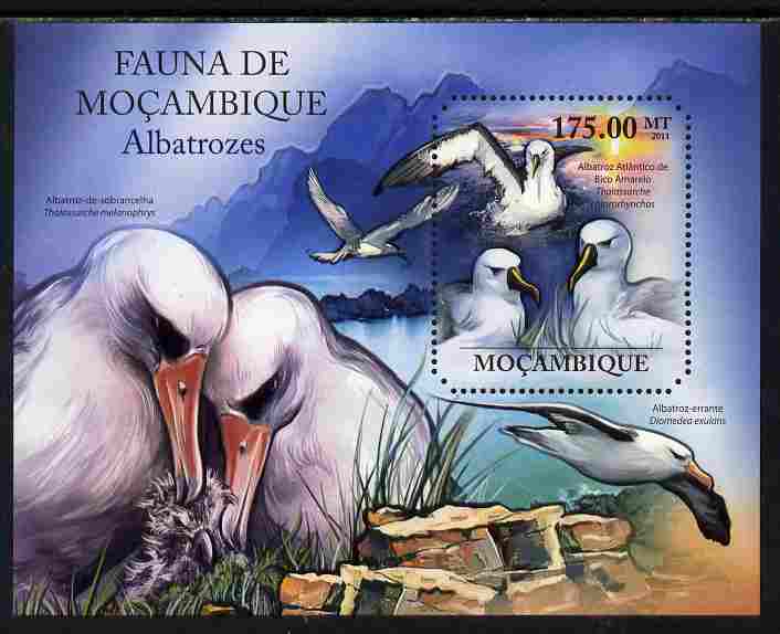 Mozambique 2011 Albatros perf s/sheet containing octagonal shaped value unmounted mint , stamps on shaped, stamps on birds, stamps on albatros