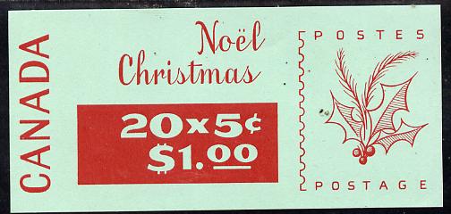 Canada 1968 Christmas $1.00 booklet (ordinary) SB 65, stamps on , stamps on  stamps on christmas