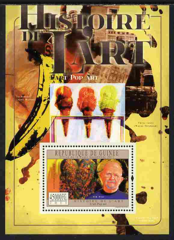 Guinea - Conakry 2011 History of Art - Pop Art perf s/sheet unmounted mint, stamps on arts, stamps on 