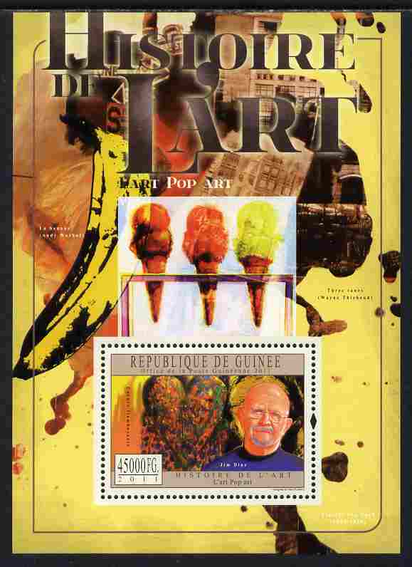 Guinea - Conakry 2011 History of Art - Pop Art perf s/sheet unmounted mint, stamps on , stamps on  stamps on arts, stamps on  stamps on 