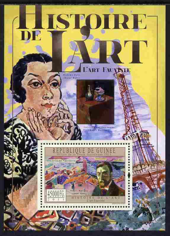 Guinea - Conakry 2011 History of Art - Fauvist Art perf s/sheet unmounted mint, stamps on arts, stamps on matisse, stamps on eiffel tower