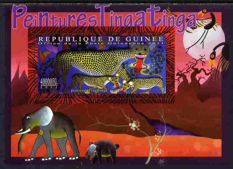 Guinea - Conakry 2011 Tinga Tinga perf s/sheet unmounted mint, stamps on cartoons, stamps on films, stamps on movies, stamps on  tv , stamps on children, stamps on fairy tales, stamps on animals, stamps on elephants