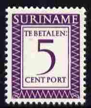 Surinam 1956 Postage Due 5c deep lilac unmounted mint, SG D439 (Blocks available price pro-rata), stamps on , stamps on  stamps on postage due