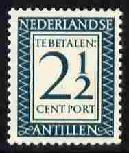 Netherlands Antilles 1952 Postage Due 2.5c blue-green unmounted mint, SG D336 (Blocks available price pro-rata), stamps on , stamps on  stamps on postage due