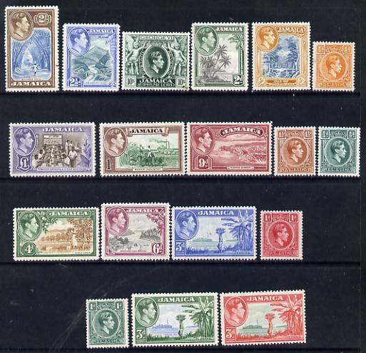 Jamaica 1938-52 KG6 definitive set complete - 18 values unmounted mint SG 121-33a, stamps on , stamps on  kg6 , stamps on 