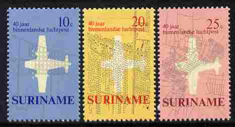 Surinam 1970 40 Years of Inland Airmail Flights set of 3 unmounted mint, SG 676-78