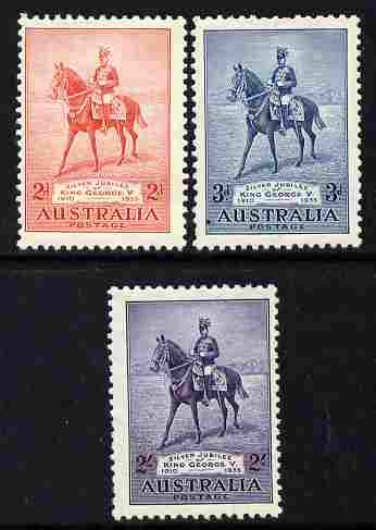Australia 1935 KG5 Silver Jubilee set of 3 mounted mint, SG156-58, stamps on , stamps on  stamps on , stamps on  stamps on  kg5 , stamps on  stamps on royalty, stamps on  stamps on silver jubilee, stamps on  stamps on 