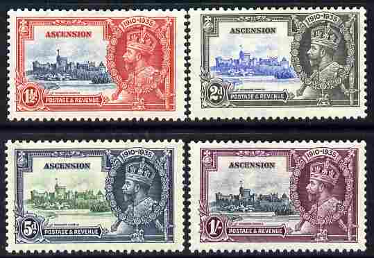 Ascension 1935 KG5 Silver Jubilee set of 4 mounted mint, SG 31-34, stamps on castles, stamps on  kg5 , stamps on royalty, stamps on silver jubilee, stamps on 