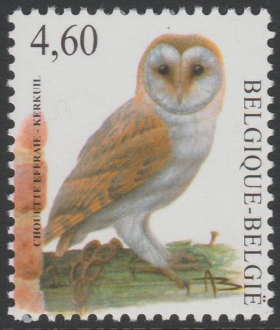 Belgium 2010-14 Birds - Barn Owl 4.60 Euro unmounted mint, stamps on , stamps on  stamps on birds, stamps on  stamps on owls, stamps on  stamps on birds of prey