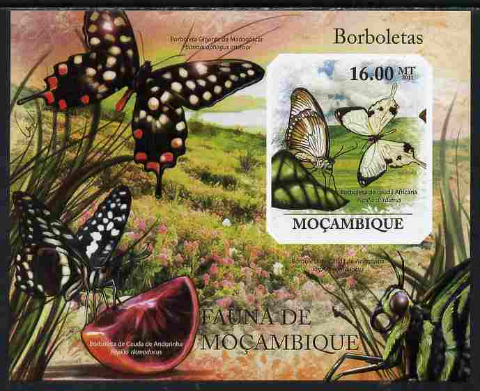 Mozambique 2011 Butterflies #2 imperf m/sheet unmounted mint. Note this item is privately produced and is offered purely on its thematic appeal , stamps on , stamps on  stamps on butterflies