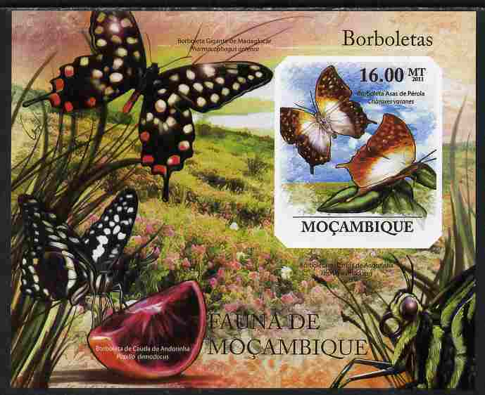 Mozambique 2011 Butterflies #4 imperf m/sheet unmounted mint. Note this item is privately produced and is offered purely on its thematic appeal , stamps on , stamps on  stamps on butterflies