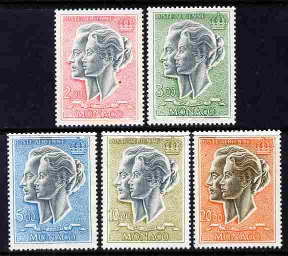 Monaco 1966 Prince Rainier & Princess Grace Air set of 5 complete unmounted mint, SG 858-62, stamps on , stamps on  stamps on royalty