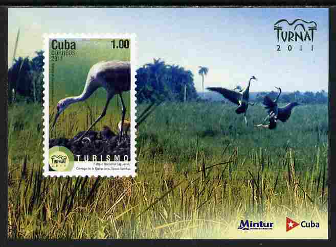 Cuba 2011 Tourism - Birds perf m/sheet unmounted mint , stamps on tourism, stamps on birds