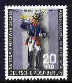 Germany - West Berlin 1954 National Stamp Exhibition 2-pf+10pf unmounted mint, SG  B117, stamps on stamp exhibitions, stamps on postman, stamps on postmen