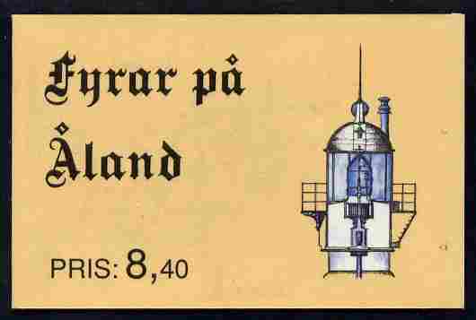 Aland Islands 1992 Lighthouses 8m40 booklet complete and fine SG SB1, stamps on , stamps on  stamps on lighthouses