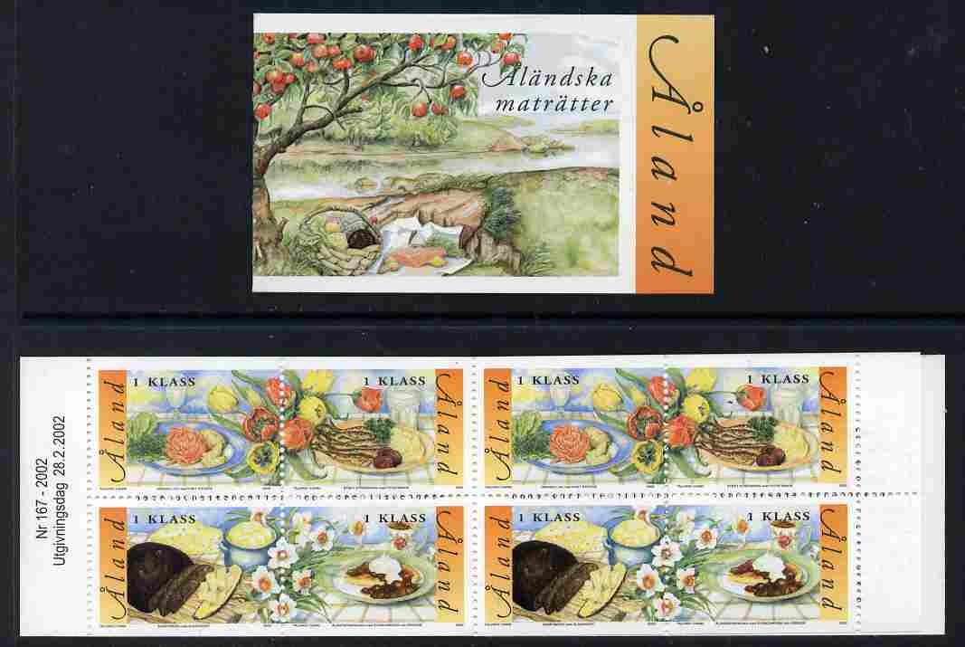 Aland Islands 2002 Traditional Dishes 4.40 Euro booklet complete and fine SG SB10, stamps on , stamps on  stamps on food