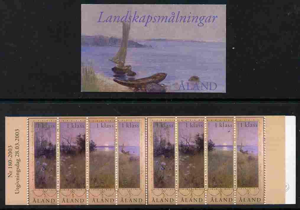 Aland Islands 2003 Landscapes in Summer 5.50 Euro booklet complete and fine SG SB11, stamps on tourism, stamps on arts