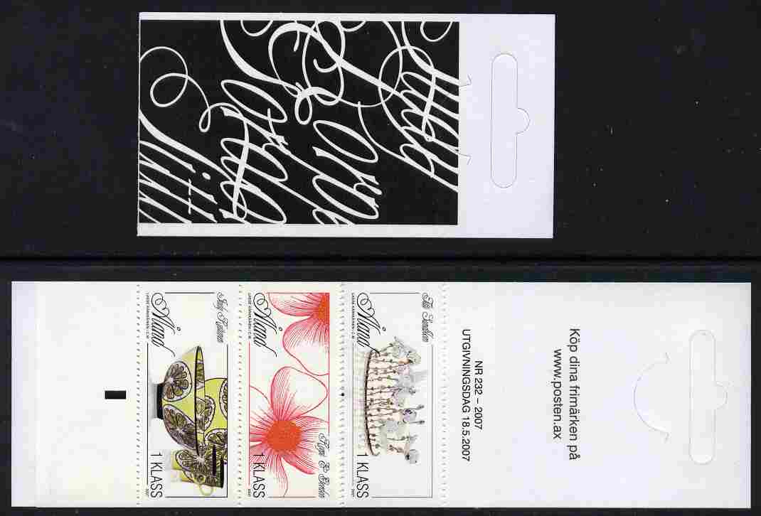 Aland Islands 2007 Arts & Craft 6.30 Euro booklet complete and fine SG SB19, stamps on arts