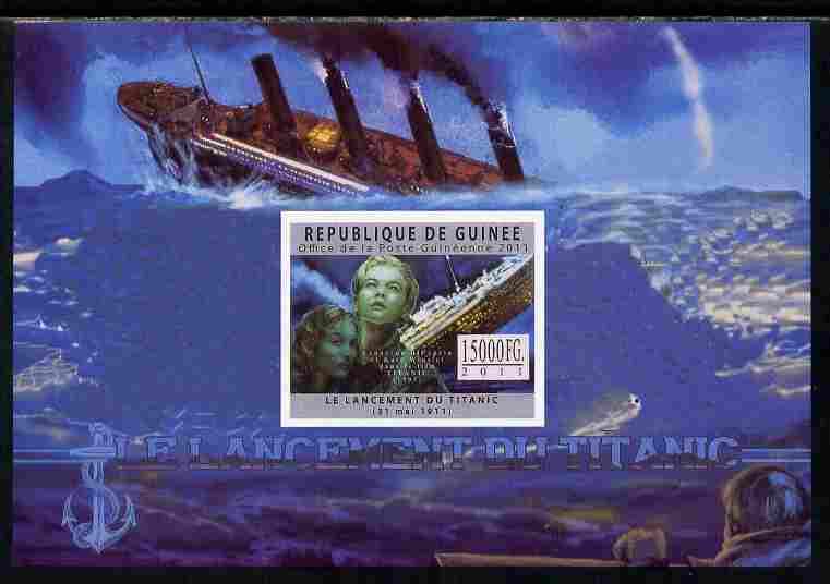 Guinea - Conakry 2011 Sinking of the Titanic #3 imperf deluxe sheet unmounted mint. Note this item is privately produced and is offered purely on its thematic appeal , stamps on ships, stamps on titanic, stamps on disasters
