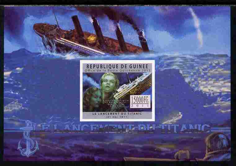 Guinea - Conakry 2011 Sinking of the Titanic #3 imperf deluxe sheet unmounted mint. Note this item is privately produced and is offered purely on its thematic appeal , stamps on , stamps on  stamps on ships, stamps on  stamps on titanic, stamps on  stamps on disasters