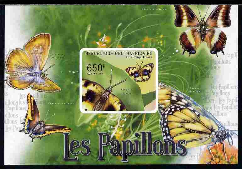 Central African Republic 2011 Butterflies #3 imperf deluxe sheet unmounted mint. Note this item is privately produced and is offered purely on its thematic appeal , stamps on butterflies