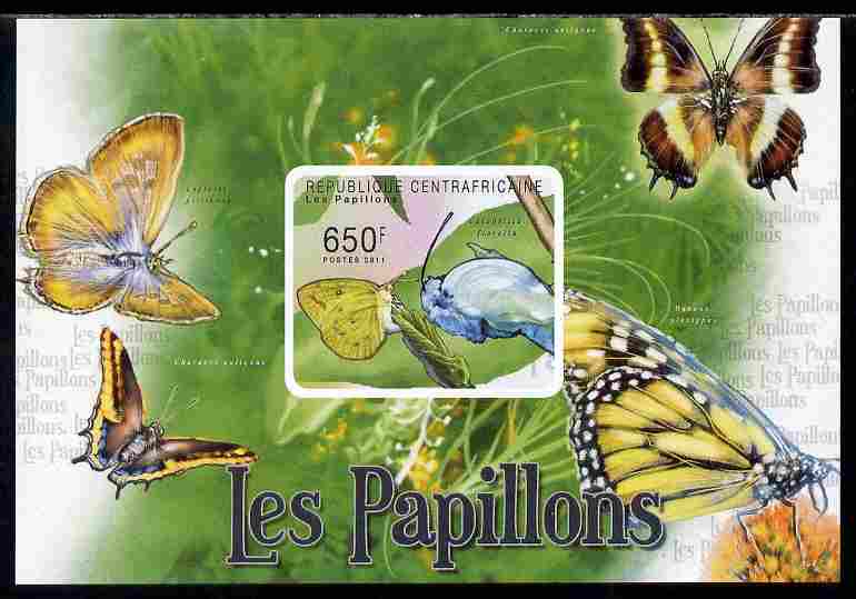 Central African Republic 2011 Butterflies #4 imperf deluxe sheet unmounted mint. Note this item is privately produced and is offered purely on its thematic appeal , stamps on butterflies