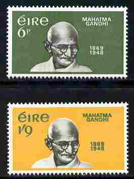 Ireland 1969 Birth Centenary of Gandhi set of 2 unmounted mint SG 272-3, stamps on , stamps on  stamps on personalities, stamps on  stamps on gandhi, stamps on  stamps on constitutions