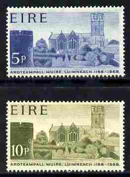 Ireland 1968 800th Anniversary of St Mary's Cathedral set of 2 unmounted mint SG 241-2, stamps on cathedrals, stamps on religion