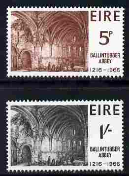 Ireland 1966 700th Anniversary of Ballintubber Abbay set of 2 unmounted mint SG 225-6, stamps on , stamps on  stamps on cathedrals, stamps on  stamps on religion, stamps on  stamps on abbeys