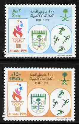 Saudi Arabia 1996 Atlanta Olympic Games perf set of 2 unmounted mint SG 1899-1900, stamps on olympics, stamps on 
