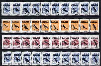 Karjala Republic - Birds opt set of 40 values each design opt'd on Russian def unmounted mint, stamps on , stamps on  stamps on birds