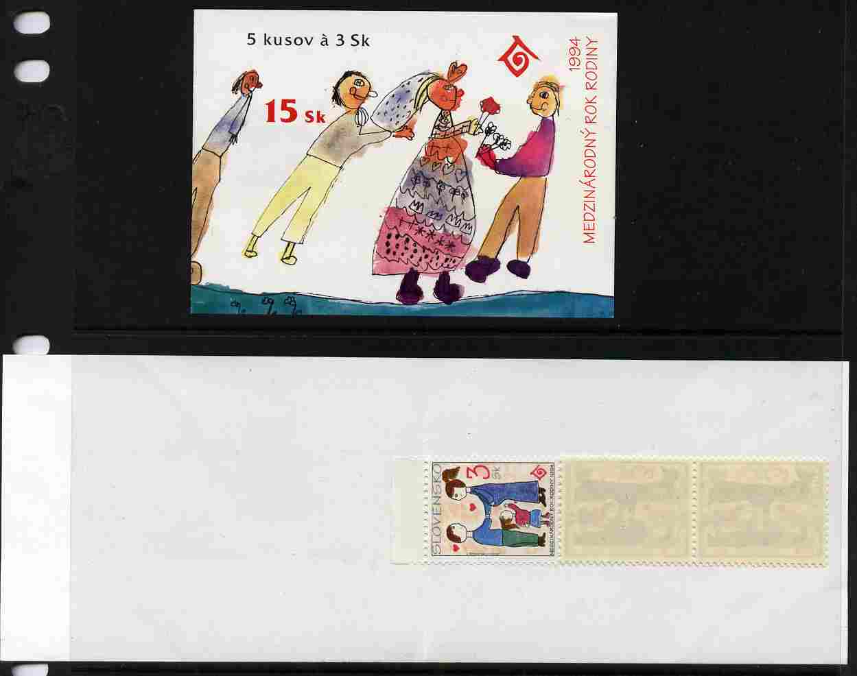 Slovakia 1994 International Year of the Family 15k booklet complete and fine SG SB4, stamps on , stamps on  stamps on booklet - slovakia 1994 international year of the family 15k booklet complete and fine sg sb4