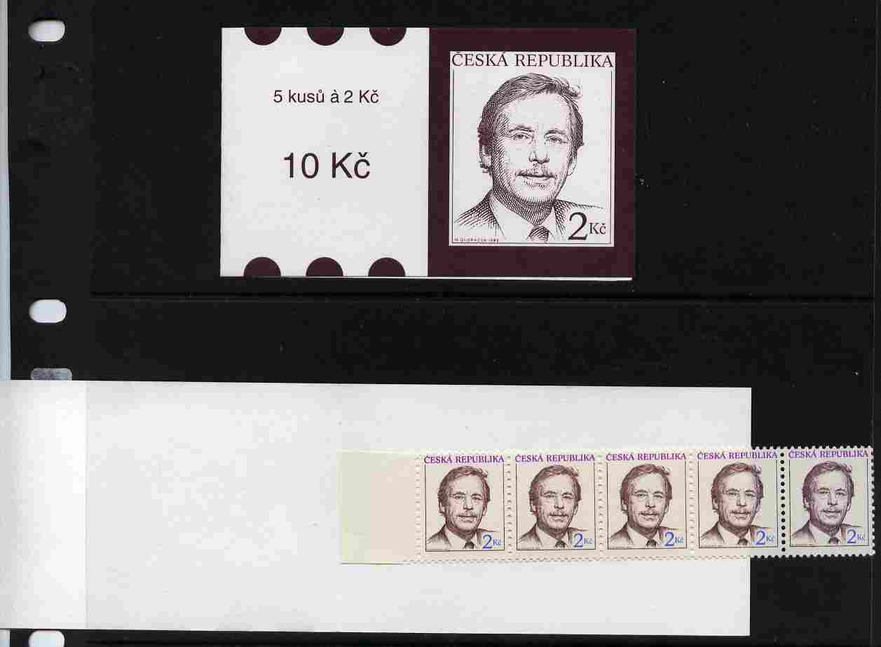 Czech Republic 1993 President Havel 10kc booklet complete and fine SG SB3, stamps on , stamps on  stamps on constitutions