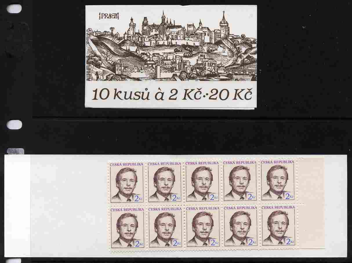 Czech Republic 1993 President Havel 20kc booklet complete and fine SG SB12, stamps on , stamps on  stamps on constitutions