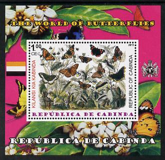 Cabinda Province 2011 The World of Butterflies #3 perf souvenir sheet  unmounted mint, stamps on , stamps on  stamps on butterflies, stamps on  stamps on heraldry, stamps on  stamps on flags