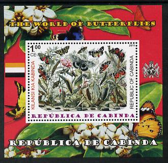 Cabinda Province 2011 The World of Butterflies #4 perf souvenir sheet  unmounted mint, stamps on , stamps on  stamps on butterflies, stamps on  stamps on heraldry, stamps on  stamps on flags