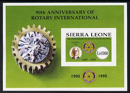 Sierra Leone 1995 90th Anniversary of Rotary International imperf m/sheet unmounted mint, as SG MS 2334, stamps on rotary, stamps on minerals