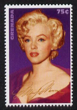 Grenada 1995 Entertainment Legends - Marilyn Monroe 75c unmounted mint SG 2932, stamps on , stamps on  stamps on personalities, stamps on  stamps on films, stamps on  stamps on cinema, stamps on  stamps on movies, stamps on  stamps on music, stamps on  stamps on marilyn, stamps on  stamps on monroe