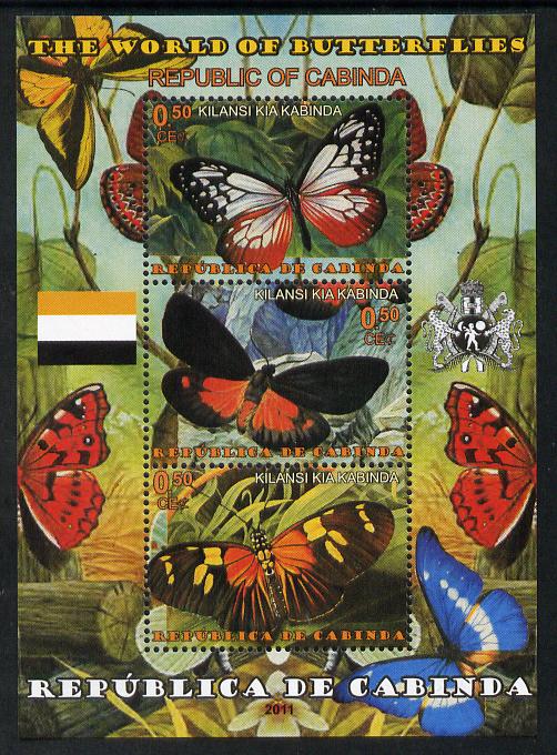 Somaliland 2011 The World of Butterflies perf sheetlet containing 3 values unmounted mint, stamps on butterflies, stamps on 