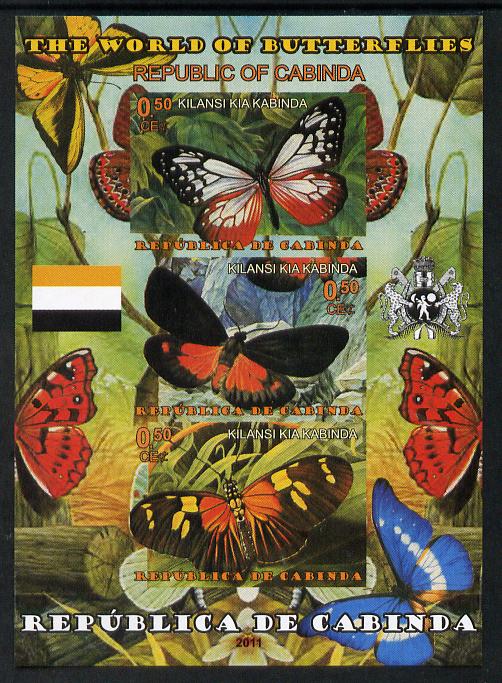 Somaliland 2011 The World of Butterflies imperf sheetlet containing 3 values unmounted mint, stamps on butterflies, stamps on 