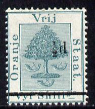 Orange Free State 1882 Surcharged 1/2d on 5s green (Orange Tree) unmounted mint, SG 36, stamps on , stamps on  stamps on trees