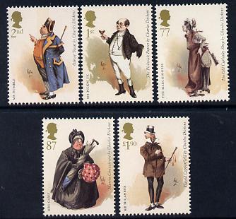 Great Britain 2012 Charles Dickens perf set of 5 values unmounted mint, stamps on personalities, stamps on dickens, stamps on literature
