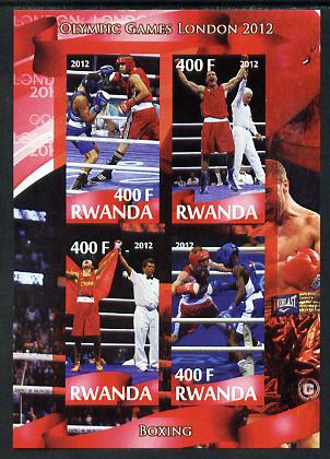 Rwanda 2012 London Olympic Games - Boxing imperf sheetlet containing 4 values unmounted mint, stamps on , stamps on  stamps on olympics, stamps on  stamps on boxing