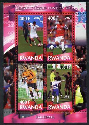 Rwanda 2012 London Olympic Games - Football perf sheetlet containing 4 values unmounted mint, stamps on , stamps on  stamps on olympics, stamps on  stamps on football