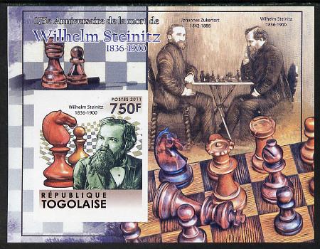 Togo 2011 Chess - Wilhelm Steinitz #2 imperf m/sheet unmounted mint. Note this item is privately produced and is offered purely on its thematic appeal , stamps on , stamps on  stamps on personalities, stamps on  stamps on chess, stamps on  stamps on 