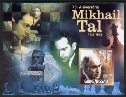 Guinea - Bissau 2011 Chess - 75th Birth Anniversary of Mikhail Tal #3 imperf m/sheet unmounted mint. Note this item is privately produced and is offered purely on its thematic appeal , stamps on , stamps on  stamps on personalities, stamps on  stamps on chess, stamps on  stamps on 