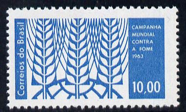 Brazil 1963 Freedom from Hunger unmounted mint, SG 1081, stamps on food, stamps on agriculture