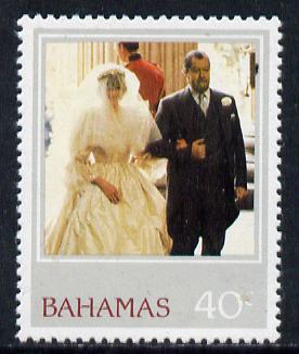 Bahamas 1982 Princess Di's 21st Birthday 40c unmounted mint with wmk inverted (SG 624Ei), stamps on royalty    diana