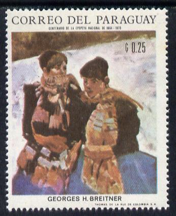 Paraguay 1968 Winter Olympics - Impressionist Paintings - Geroges H Breitner 25c unmounted mint, Mi 1817, stamps on arts, stamps on breitner, stamps on olympics
